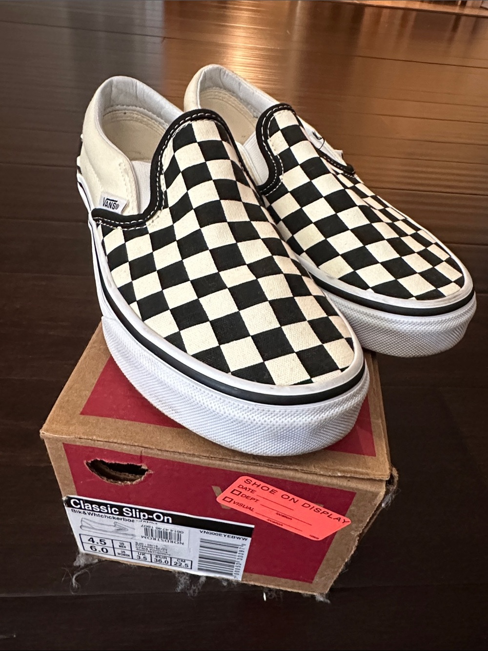 Vans Checkerboard Slip-On Sneakers - Black & White